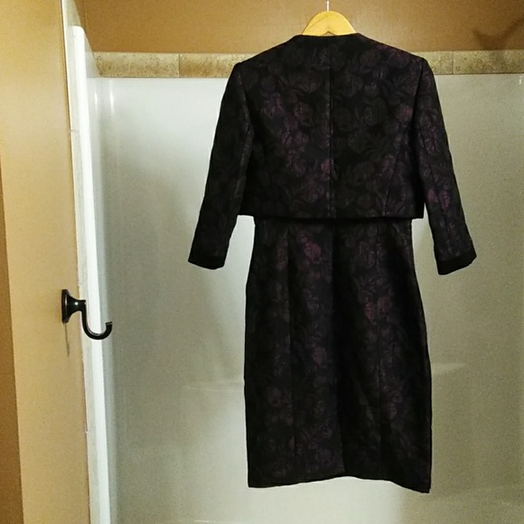 Size 2 Tahari Purple/Black Dress & Jacket - Picture 3 of 7